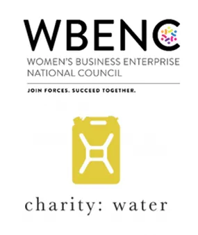WBENC, Women's Business Enterprise National Council, and charity: water